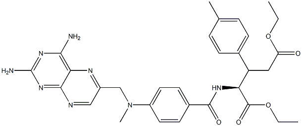 N-[4-[Methyl[(2,4-diamino-6-pteridinyl)methyl]amino]benzoyl]-3-(4-methylphenyl)glutamic acid diethyl ester Struktur