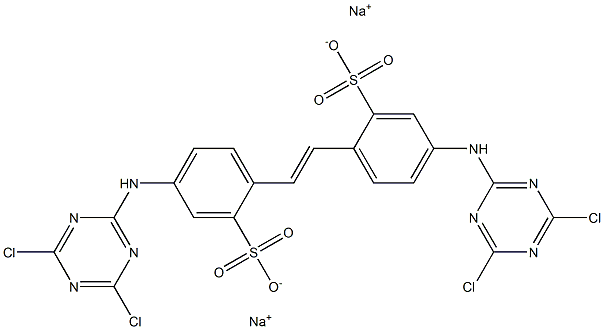 4,4'-Bis(4,6-dichloro-1,3,5-triazin-2-ylamino)stilbene-2,2'-disulfonic acid disodium salt Struktur