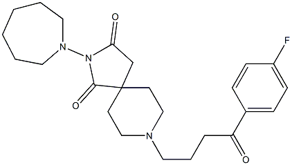 8-[3-(p-Fluorobenzoyl)propyl]-2-(hexahydro-1H-azepin-1-yl)-2,8-diazaspiro[4.5]decane-1,3-dione Struktur