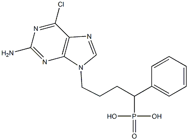 2-Amino-6-chloro-9-(4-phenyl-4-phosphonobutyl)-9H-purine Struktur