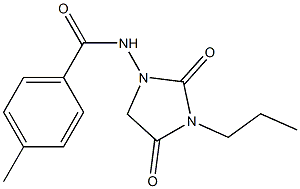 N-(3-Propyl-2,4-dioxoimidazolidin-1-yl)-4-methylbenzamide Struktur