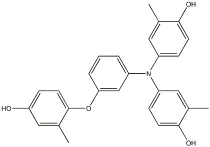 N,N-Bis(4-hydroxy-3-methylphenyl)-3-(4-hydroxy-2-methylphenoxy)benzenamine Struktur