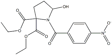 5-Hydroxy-1-(4-nitrobenzoyl)pyrrolidine-2,2-dicarboxylic acid diethyl ester Struktur