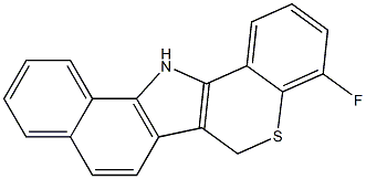 6,13-Dihydro-4-fluorobenzo[g][1]benzothiopyrano[4,3-b]indole Struktur