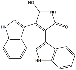 3,4-Bis(1H-indol-3-yl)-5-hydroxy-1H-pyrrol-2(5H)-one Struktur