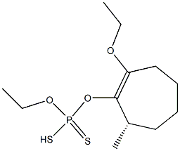 Dithiophosphoric acid O,O-diethyl S-(7-methyl-2-oxocycloheptyl) ester Struktur