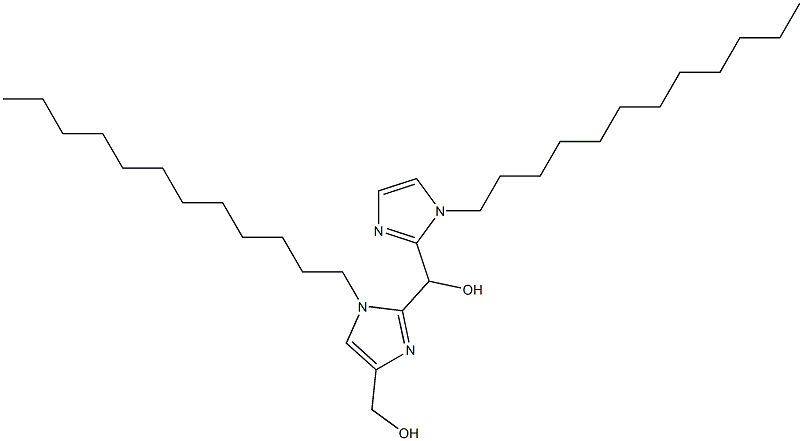 [1-Dodecyl-4-[hydroxymethyl]-1H-imidazol-2-yl][1-dodecyl-1H-imidazol-2-yl]methanol Struktur