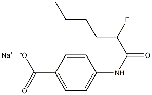 4-[(2-Fluorohexanoyl)amino]benzenecarboxylic acid sodium salt Struktur