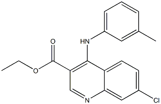 4-[[3-Methylphenyl]amino]-7-chloroquinoline-3-carboxylic acid ethyl ester Struktur