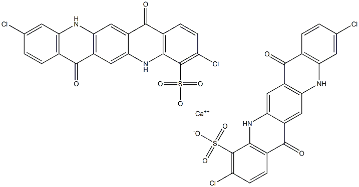 Bis[3,10-dichloro-5,7,12,14-tetrahydro-7,14-dioxoquino[2,3-b]acridine-4-sulfonic acid]calcium salt Struktur