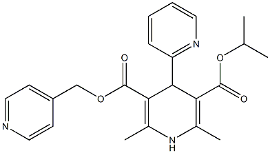 1,4-Dihydro-2,6-dimethyl-4-(2-pyridinyl)pyridine-3,5-dicarboxylic acid 3-(4-pyridinylmethyl)5-isopropyl ester Struktur