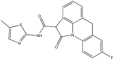 8-Fluoro-N-(5-methyl-2-thiazolyl)-1,2-dihydro-1-oxo-6H-pyrrolo[3,2,1-de]acridine-2-carboxamide Struktur