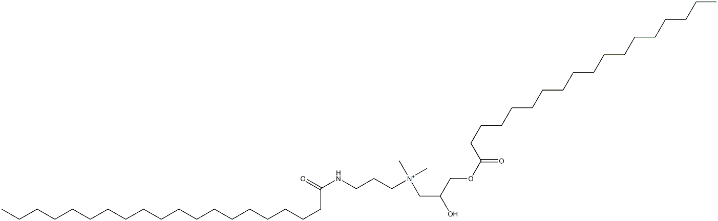 2-Hydroxy-N,N-dimethyl-N-[3-[(1-oxoicosyl)amino]propyl]-3-[(1-oxooctadecyl)oxy]-1-propanaminium Struktur