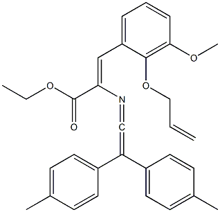 (Z)-2-[[2-(4-Methylphenyl)-2-(4-methylphenyl)ethenylidene]amino]-3-[3-methoxy-2-[(2-propenyl)oxy]phenyl]acrylic acid ethyl ester Struktur