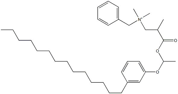 N,N-Dimethyl-N-benzyl-N-[2-[[1-(3-tetradecylphenyloxy)ethyl]oxycarbonyl]propyl]aminium Struktur