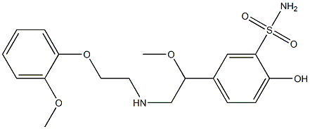 N-[2-(o-Methoxyphenoxy)ethyl]-2-(4-hydroxy-3-sulfamoylphenyl)-2-methoxyethanamine Struktur