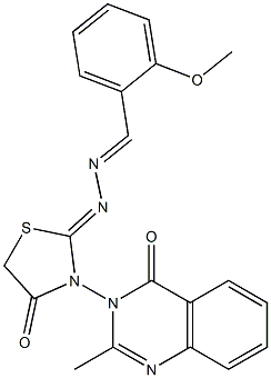 2-Methoxybenzaldehyde [3-[(3,4-dihydro-2-methyl-4-oxoquinazolin)-3-yl]-4-oxothiazolidin-2-ylidene]hydrazone Struktur