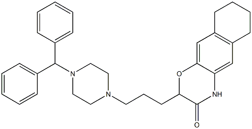 2-[3-[4-(Diphenylmethyl)piperazin-1-yl]propyl]-6,7,8,9-tetrahydro-2H-naphth[2,3-b][1,4]oxazin-3(4H)-one Struktur