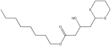 3-Hydroxy-4-(1,3-dithian-2-yl)butyric acid octyl ester Struktur