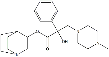 2-Hydroxy-2-phenyl-3-(4-methyl-1-piperazinyl)propionic acid 3-quinuclidinyl ester Struktur