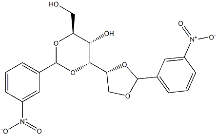 1-O,2-O:3-O,5-O-Bis(3-nitrobenzylidene)-L-glucitol Struktur