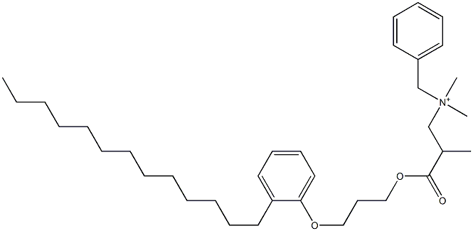 N,N-Dimethyl-N-benzyl-N-[2-[[3-(2-tridecylphenyloxy)propyl]oxycarbonyl]propyl]aminium Struktur