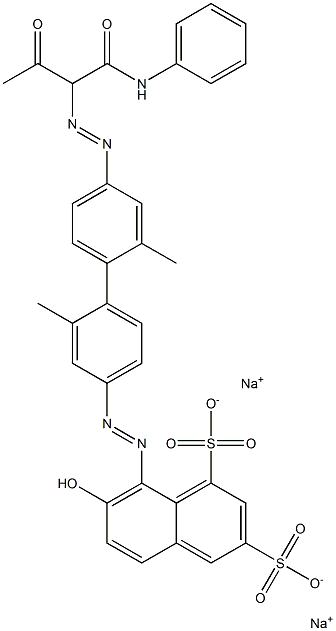 6-Hydroxy-5-[[4'-[[2-oxo-1-(phenylaminocarbonyl)propyl]azo]-2,2'-dimethyl-1,1'-biphenyl-4-yl]azo]naphthalene-2,4-disulfonic acid disodium salt Struktur