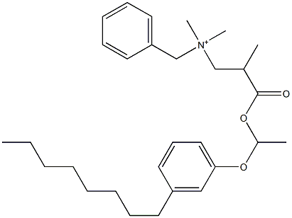 N,N-Dimethyl-N-benzyl-N-[2-[[1-(3-octylphenyloxy)ethyl]oxycarbonyl]propyl]aminium Struktur