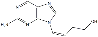 9-[(Z)-4-Hydroxy-1-butenyl]-9H-purin-2-amine Struktur