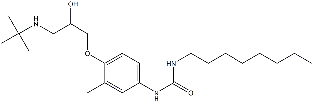 1-Octyl-3-[3-methyl-4-[2-hydroxy-3-[tert-butylamino]propoxy]phenyl]urea Struktur