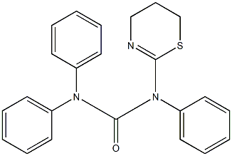 N,N,N'-Triphenyl-N'-[(5,6-dihydro-4H-1,3-thiazin)-2-yl]urea Struktur