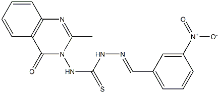 3-Nitrobenzaldehyde 4-[(3,4-dihydro-2-methyl-4-oxoquinazolin)-3-yl]thiosemicarbazone Struktur