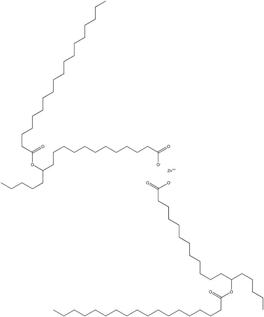 Bis(13-octadecanoyloxyoctadecanoic acid)zinc salt Struktur