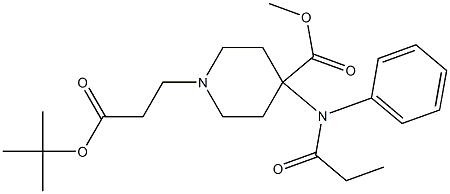 4-Methoxycarbonyl-4-(N-phenyl-N-propanoylamino)piperidine-1-propionic acid tert-butyl ester Struktur