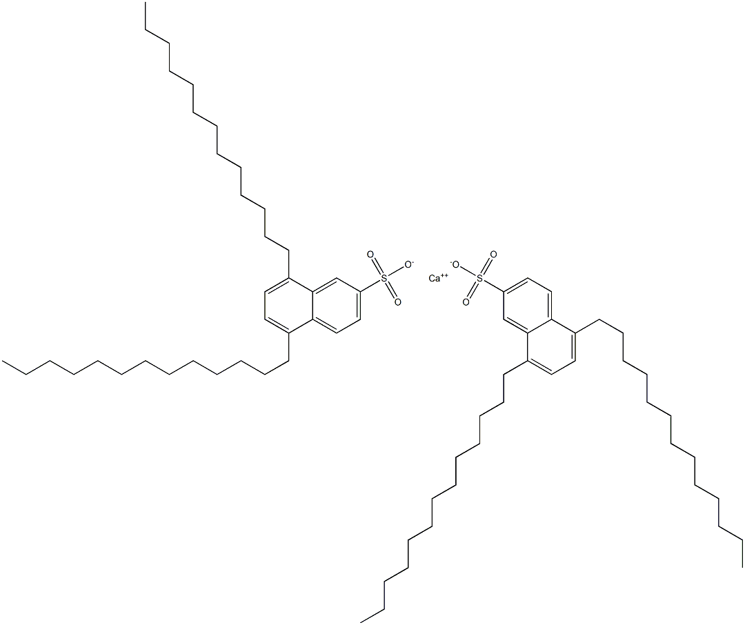 Bis(5,8-ditridecyl-2-naphthalenesulfonic acid)calcium salt Struktur