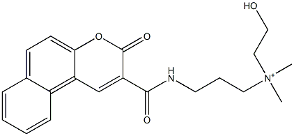 N-(2-Hydroxyethyl)-N,N-dimethyl-3-[3-oxo-3H-naphtho[2,1-b]pyran-2-ylcarbonylamino]-1-propanaminium Struktur