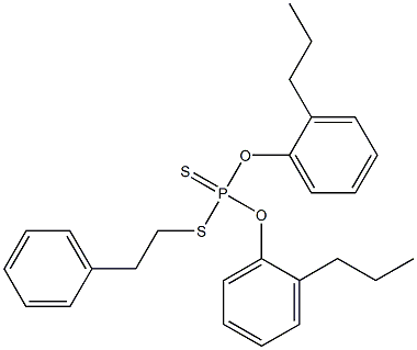 Dithiophosphoric acid O,O-bis(2-propylphenyl)S-(2-phenylethyl) ester Struktur