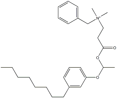 N,N-Dimethyl-N-benzyl-N-[2-[[1-(3-octylphenyloxy)ethyl]oxycarbonyl]ethyl]aminium Struktur