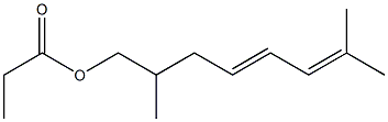 Propionic acid 2,7-dimethyl-4,6-octadienyl ester Struktur