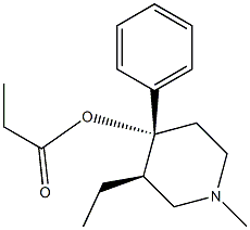 Propionic acid (3R,4R)-3-ethyl-1-methyl-4-phenylpiperidine-4-yl ester Struktur