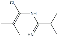 N-(1-Chloro-2-methyl-1-propenyl)-2-methylpropanimidamide Struktur