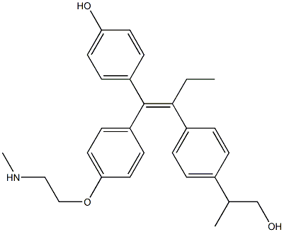 4-[(Z)-2-[4-(2-Hydroxy-1-methylethyl)phenyl]1-[4-(2-methylaminoethoxy)phenyl]-1-butenyl]phenol Struktur