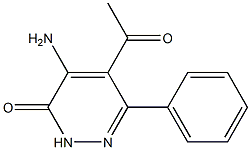 4-Amino-5-acetyl-6-phenylpyridazin-3(2H)-one Struktur