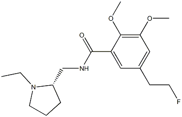 5-(2-Fluoroethyl)-2,3-dimethoxy-N-[[(2S)-1-ethylpyrrolidin-2-yl]methyl]benzamide Struktur