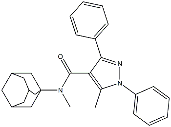 1,3-Diphenyl-N,5-dimethyl-N-(adamantan-1-yl)-1H-pyrazole-4-carboxamide Struktur