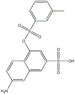 7-Amino-4-[(3-methylphenyl)sulfonyloxy]-2-naphthalenesulfonic acid Struktur