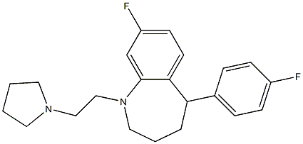 8-Fluoro-5-(4-fluorophenyl)-2,3,4,5-tetrahydro-1-[2-(1-pyrrolidinyl)ethyl]-1H-1-benzazepine Struktur