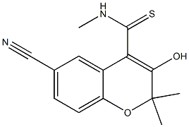 6-Cyano-3-hydroxy-N-methyl-2,2-dimethyl-2H-1-benzopyran-4-carbothioamide Struktur