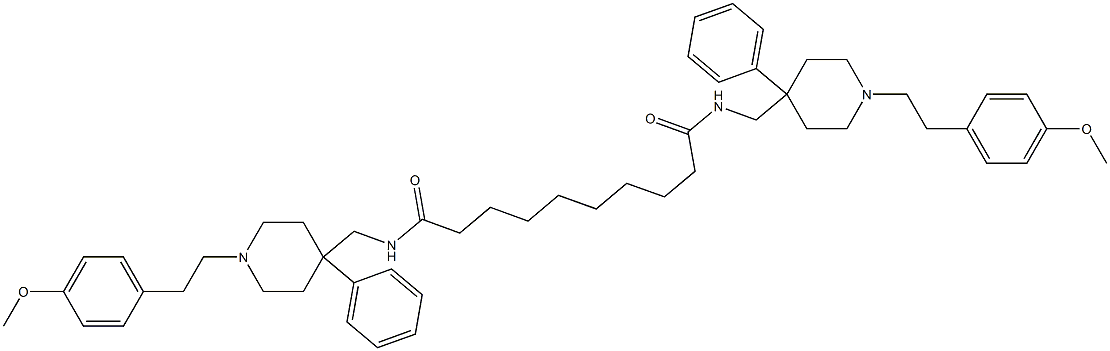 N,N'-Bis[[1-(4-methoxyphenethyl)-4-phenyl-4-piperidyl]methyl]sebacamide Struktur