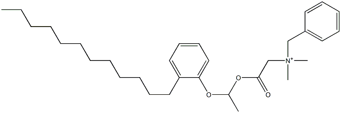 N,N-Dimethyl-N-benzyl-N-[[[1-(2-dodecylphenyloxy)ethyl]oxycarbonyl]methyl]aminium Struktur